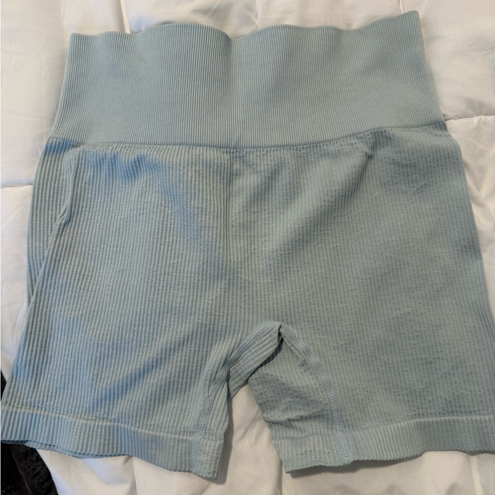 Colsie Light Blue Ribbed Bike Shorts